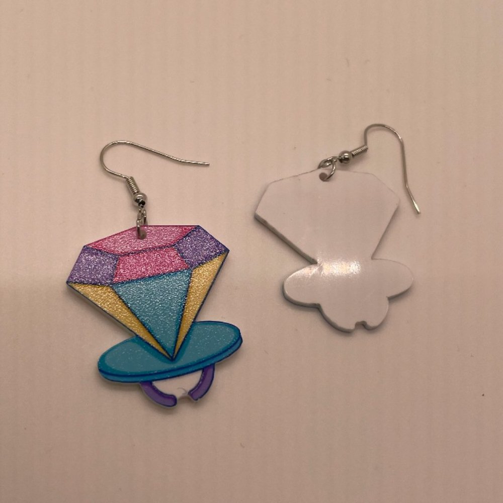 Colorful Geometric Earrings - Picture 6 of 6